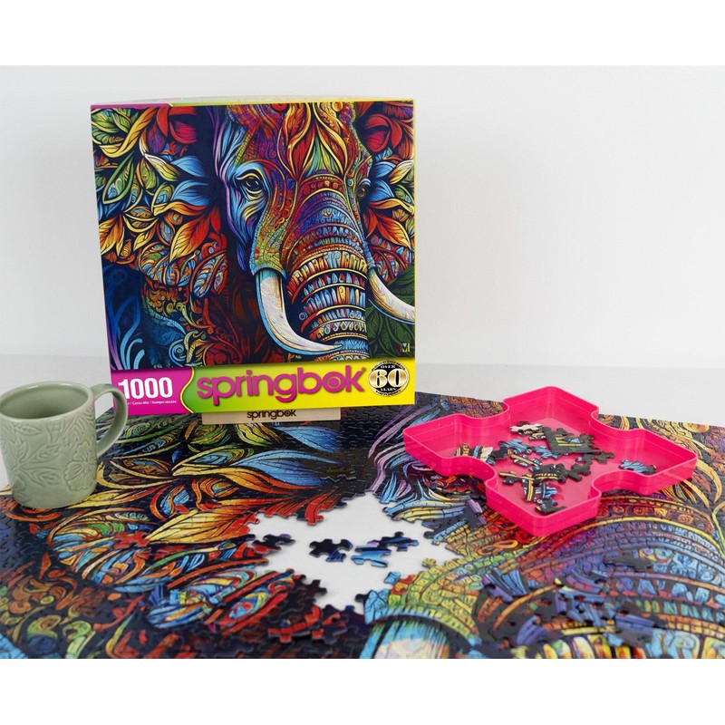 Springbok Elephant Mandala 1000 Piece Jigsaw Puzzle for Adults -