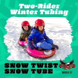 Flexible Flyer 57" Snow Twist Inflatable Tube Sled - 2-Person Pool Float and Snow Tube for Year Round Fun - Heavy Duty Double Sled with Handles for Kids and Adults