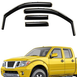 Extra Durable Window Deflectors in-Channel Window Visors Rain Guards Fit for Nissan Frontier 2005-2021 Crew Cab, Sun Visors, Wind Vent for Shades, Exterior Car Accessories - 4 pcs. AG0863