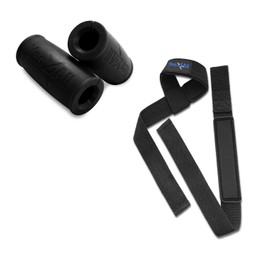 Yes4All - Puños Gruesos para Mancuernas/empuñaduras de Grasa de 5,6 cm de diámetro Exterior con Correa de muñeca para Barras, Mancuernas, Levantamiento de Peso.