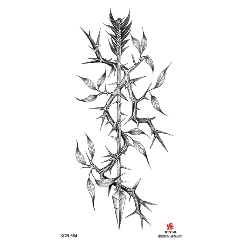 2 x Temporary Rose Thorn Tattoo Sword Tattoo Arrow Tattoo