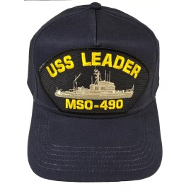 HnP USS Leader MSO-490 Ship HAT - Navy Blue - Veteran Owned Business