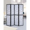 Roundhill Furniture Giyano 4 Panel Wood Frame Screen Room Divider,