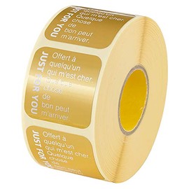 JF-1RS Square Gold Roll Gift Stickers (500 Sheets)