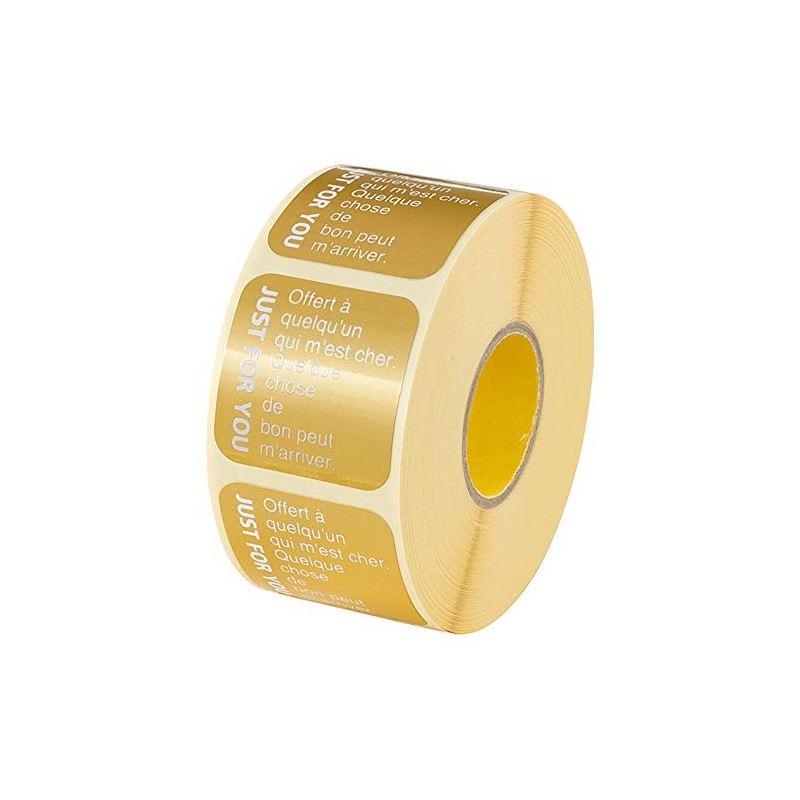 JF-1RS Square Gold Roll Gift Stickers (500 Sheets)