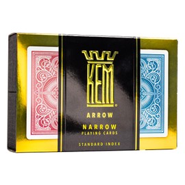 KEM Arrow Red and Blue Plastic Playing Cards, Standard Index, Bridge Size, Premium Playing Cards, Casino Grade Poker Playing Cards, 2 Decks of Cards