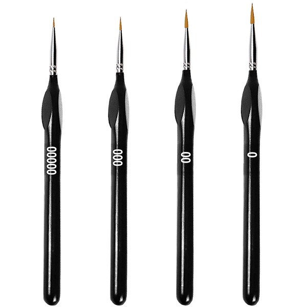 Fine Detail Paint Brush Set, 4 Pieces Professional Small Artist