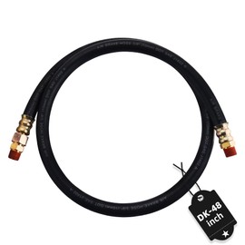 Dazakoot 3/8” Fixed End & 3/8” Swivel End Rubber Air Brake Line Assembly, Hose Repair Kit for Semi Truck, SAE J1402-48inch