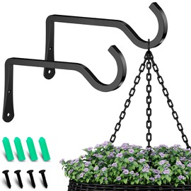 2 Pcs Wall Plant Hanger 6 inch – Indoor Hook easy Installation for Hanging Lanterns, Flower Baskets, Planters & Outdoor Decor - Durable Metal Alloy Plant Wall Hooks, Anti-Corrosion & Elegant Design