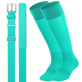 UnFader Youth Adult Baseball Socks and Belts Combo, Adjustable Elastic Softball Belts and Socks for Boys Mens and Grils
