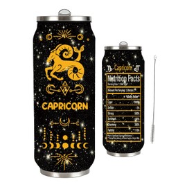 Robadyme 17oz Capricorn Zodiac Stainless Steel Tumbler With Straw Lid - Men Women Astrology Fans Birthday Gifts