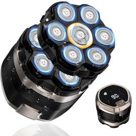 7D Head Shaver for Bald Men, 2 Magnetic Detachable Blades, Wet/Dry