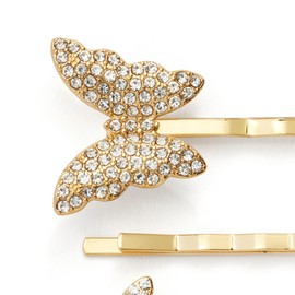 Kleinfeld Womens Bridal Special Occasion Butterfly Hair Bobby Pin Set, Crystal/Gold, One Size