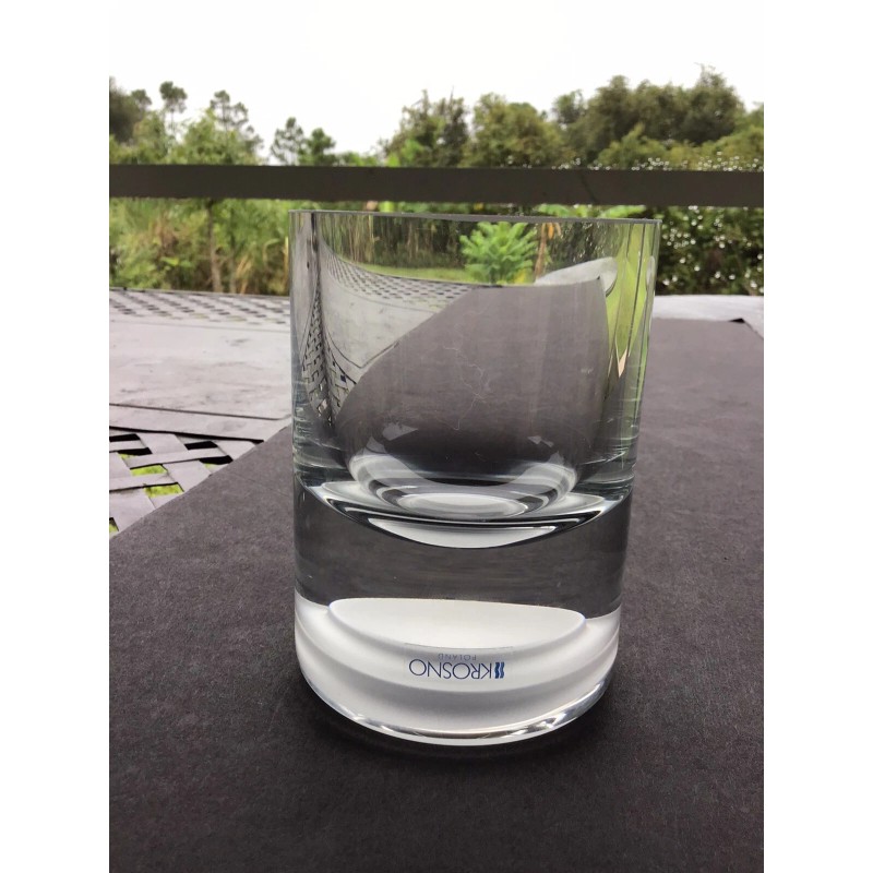Crate & Barrel Krosno Poland Rise Tealight Glass Candle Holder