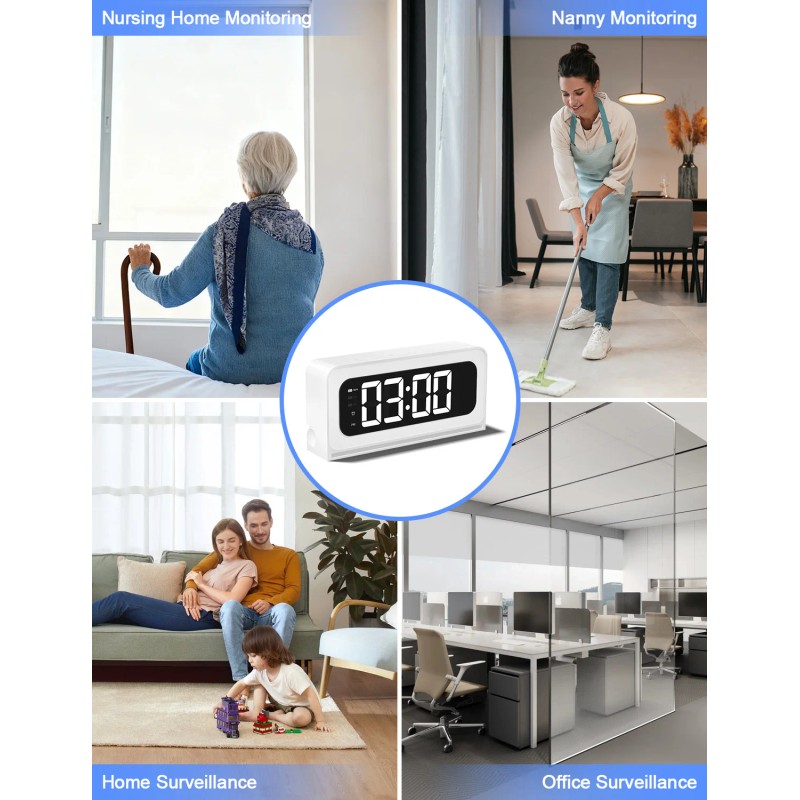 Smart Clock Camera,5G&2.4G WiFi Security Camera Indoor,2K Cameras for Home