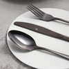 Black Silverware Set, Avalon 24 Piece Flatware Set Service for