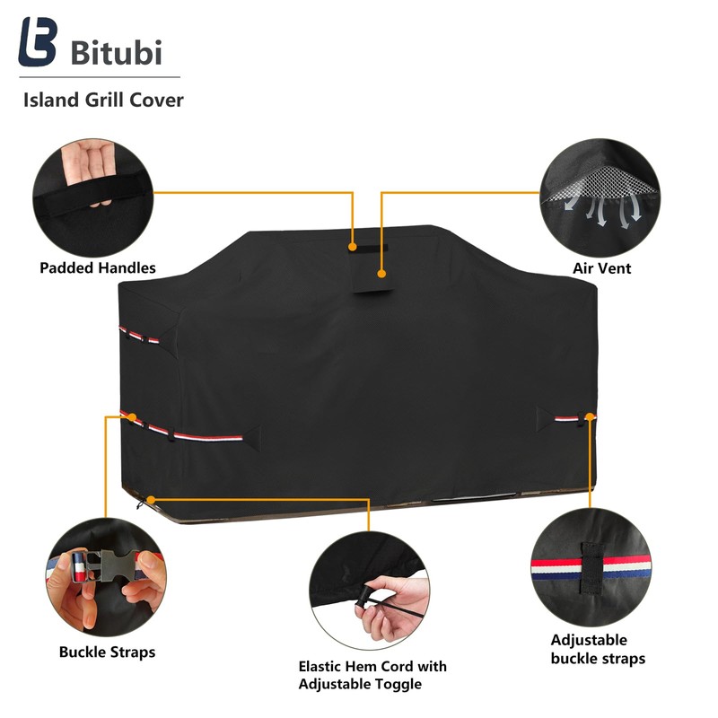 Bitubi 86 Inch Island Grill Cover - 600D Heavy Duty
