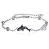 POPLYKE Sterling Silver Killer Whale Orca Beaded Adjustable Bracelets Jewellery