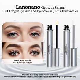 Lanonano Eyelash and Eyebrow Serum Set for Thicker, Longer, Fuller Lashes and Brows, Vegan & Cruelty-Free, 0.2 Fl Oz（6ml）