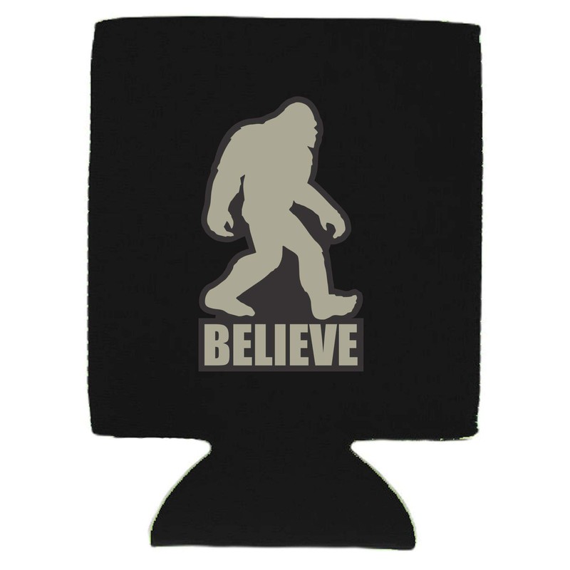 Bigfoot Believe Collapsible Can Coolie (1, Black)