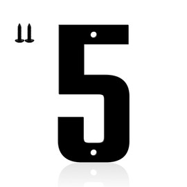 Ya_chtttwo Aluminum Numbers and Letters - Black Metal Door Numbers - Outdoor Metal Address Plate (8" 5)