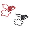 100pcs Binder Clips Black Red Cute Cartoon Flower Shape Metal