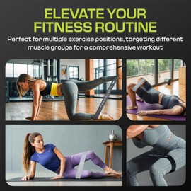 Flexelent - Bandas de resistencia de tela de 5 niveles para entrenar, amigables con la piel y antideslizantes, resistencia para piernas, glúteos y entrenamiento de fuerza con bolsa de almacenamiento