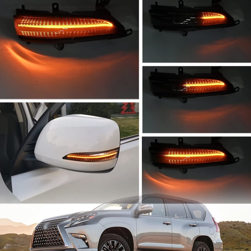 NSLUMO Sequential LED Side Mirror Marker Lights Compatible w/Lex'us GX460