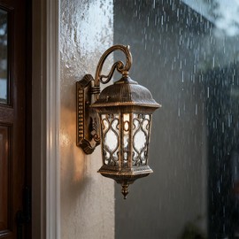 AXILAND Outdoor Wall Lights Waterproof Outside Porch Light Water Glass Exterior Wall Sconces for Garage Porch Doorway
