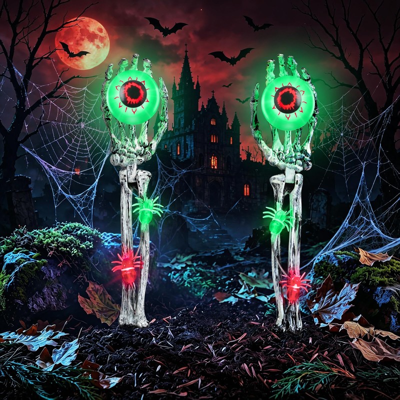 Halloween Decorations Outdoor, 2 Pack Halloween Skeleton Hands Decorations