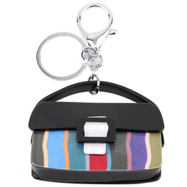 LONYOO Novelty Mini Tote Bag Keyring Acrylic Key Ring Accessories Car Key Backpack Purse Charms Gifts for Women Girls Lady, black