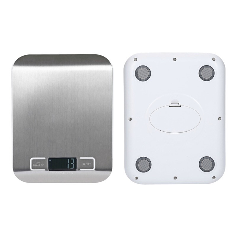 Kitchen Digital Scale Stainless Steel 10kg Waterproof White Backlight LCD