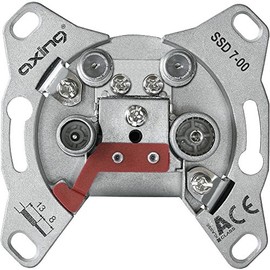 Axing SSD 7-00 Universal Twin socket wall outlet for Sat-systems with 4 ports (Sat, Sat, TV, radio)