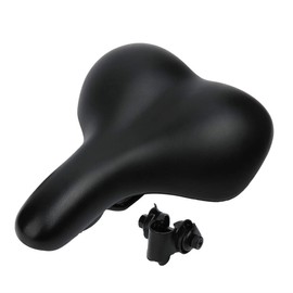 Bigsized Comfort Bike Seat - Most Comfortable Replacement Bicycle Saddle - Universal Fit for Exercise Bike and Outdoor Bikes - Suspension Wide Soft Padded Bike Saddle (8039-Black)