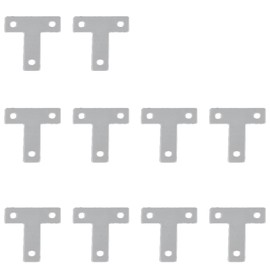 10Pcs Flat T Corner Bracket 40mm x 40mm Stainless Steel Joining Brace Brackets Mending Plates for Wood Shelf Cabinet Table Chair (Silver)