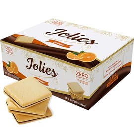 ChocZero Dark Chocolate Orange Jolies – No Sugar Added Keto Cookies, Gluten Free Sandwich Cookies Made with Real Freeze-Dried Orange, 8oz Box (Pack of 1)