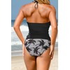 Beachsissi Women's Two-Piece Swimsuits, Padded, Side Drawstring, Swimwear, Halterneck, Leopard