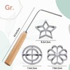 Tortillada - 4-Piece Bunuelos Set with Wooden Handle Rosette Iron