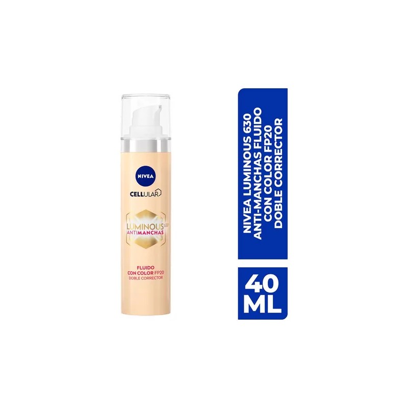 Nivea Cellular Luminous630 Fluido con Color Antimanchas Día/Noche, 40 ml