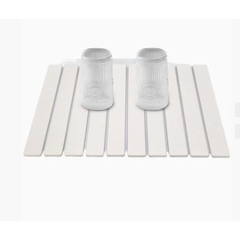Large Stone Drying Mat for Kitchen Counter Foldable, Quick Dish Drying Mat, Eco-Friendly Absorbent Diatomaceous Earth Mats for Dishes Bottles Cups 24"(L)×16"(W), (White)