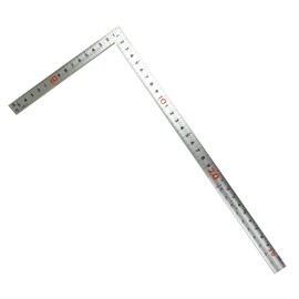 Shinwa Sokutei 10649 Curb Scale, Same Thickness, 11.8 inches (30 cm) Back Size, Masterpiece, Red Numerals, Silver