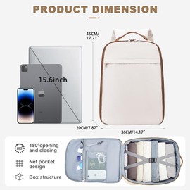 SZLX for Ryanair Cabin Bags, Travel Backpack Easyjet Cabin Bag 45x36x20, Travel Bag Underseat Carry-ons Hand Luggage Bag for Travelling Waterproof Casual Daypack for Men Women Beige Brown