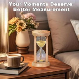 30 Minute Wooden Sand Timers,Large Bamboo Gold Sand Hourglass for Productivity, Meditation & Decor, 30min Reloj De Arenai Sand Watch for Kitchen, Office, Game, Classroom, Yoga