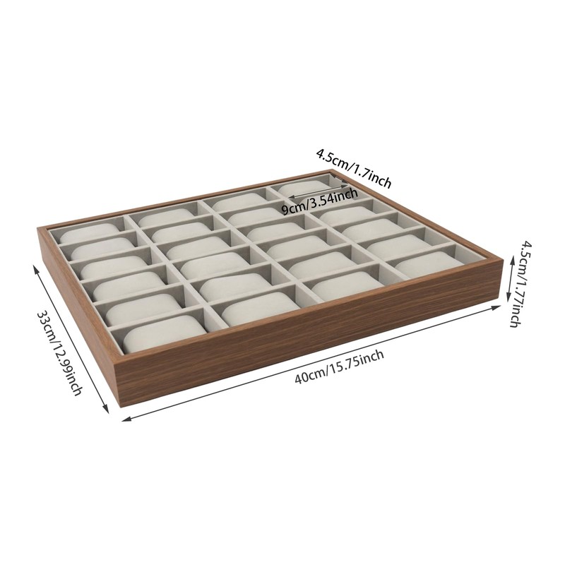 24 Grid Watch Tray Jewelry Organizer Wooden Box Organizer Display
