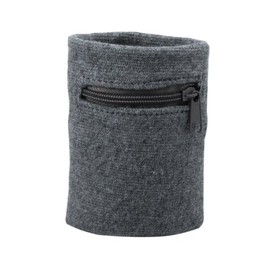 Suddora Zipper Wrist Pouch - Sweatband/Wristband Wallet for Keys, ID, Cards, Cash (Gray)