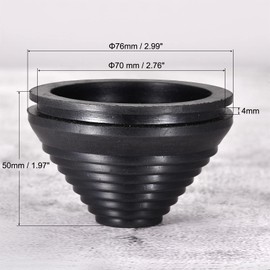 MECCANIXITY Rubber Grommet Mount Dia 70 mm Conical for Wire Protect of Thick Plate Pack of 4