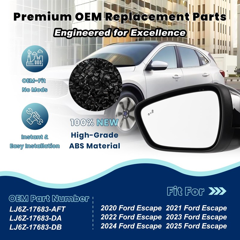 xingsichuang Driver Side Mirror For Ford Escape 2020-2026(7pin Black)