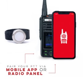 BTECH BS-PTT - Dispositivo PTT inalámbrico (botón para hablar), compatible con radios GMRS-PRO y auriculares HFP Bluetooth para una comunicación inalámbrica sin esfuerzo