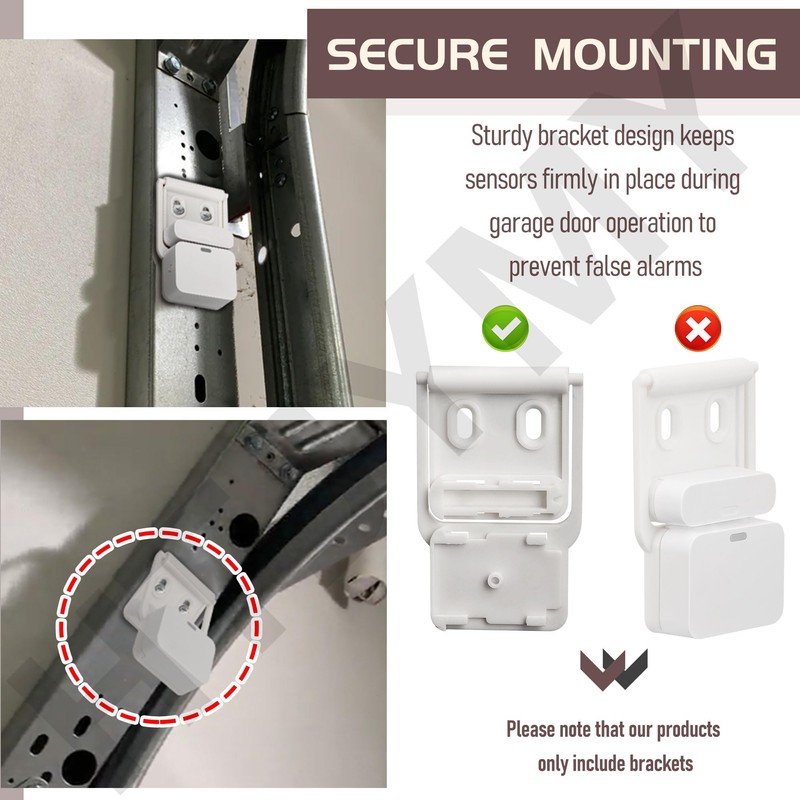 Garage Door Mounting Bracket for SimpliSafe Entry Sensors - Easy