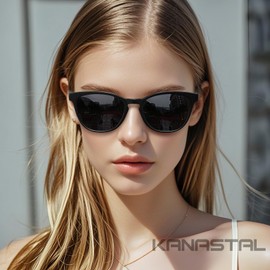KANASTAL Sunglasses, Women's, Men's, Polarized UV Protection, For Cars, Driving, Stylish, Lightweight, Sunglasses for Men, [A5] Matte Black